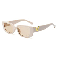 Retro Rectangle Sunglasses Women Brand