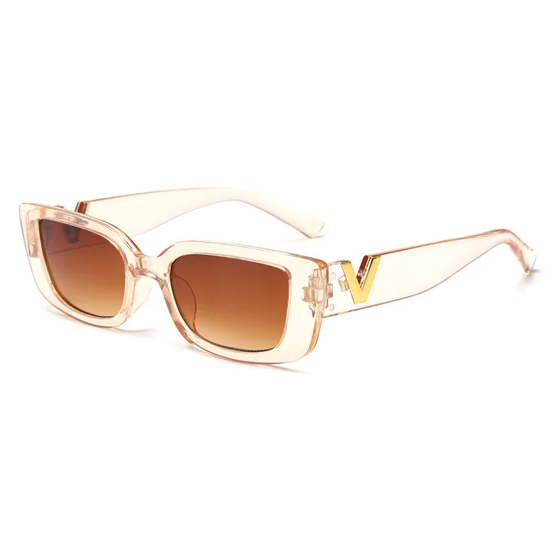 Retro Rectangle Sunglasses Women Brand